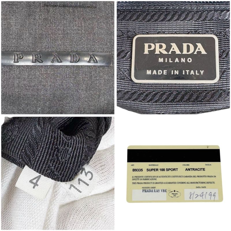 Prada Mini Tote Bag Handbag Gray Black Canvas — view 8