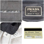 Prada Mini Tote Bag Handbag Gray Black Canvas — view 8