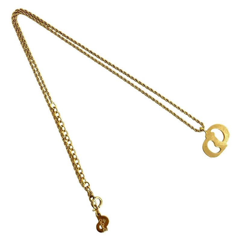 Christian Dior Vintage CD Logo GP Chain Necklace Pendant Accessory Gold 23705 — view 6