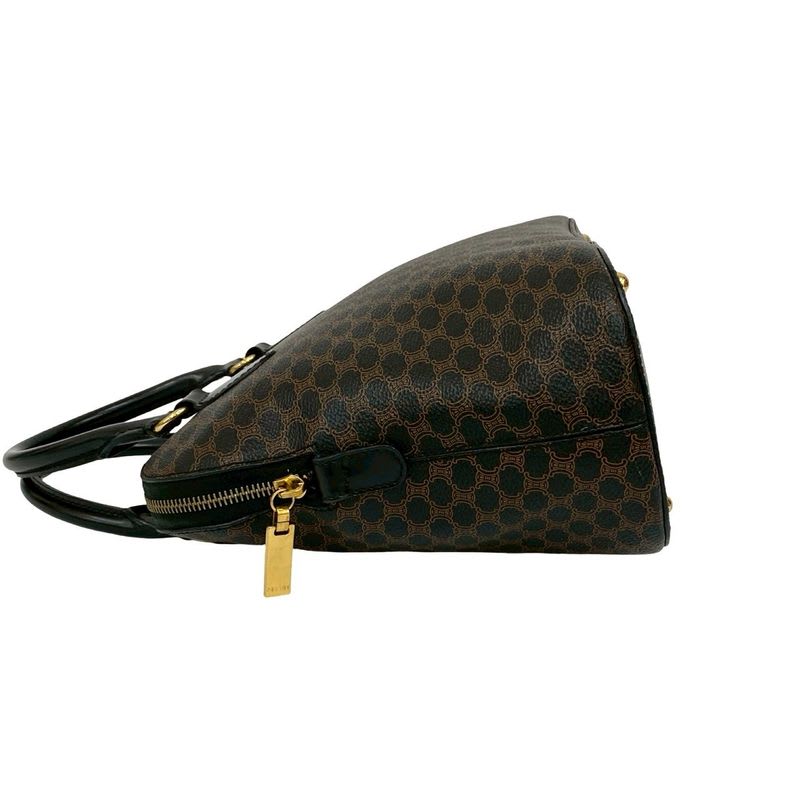 Celine Vintage Macadam Blason Logo Pattern Leather Handbag Mini — view 6