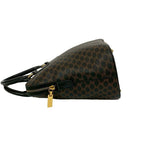Celine Vintage Macadam Blason Logo Pattern Leather Handbag Mini — view 6