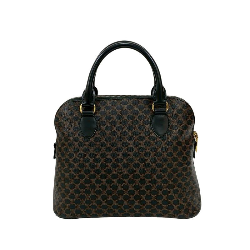 Celine Vintage Macadam Blason Logo Pattern Leather Handbag Mini — view 4