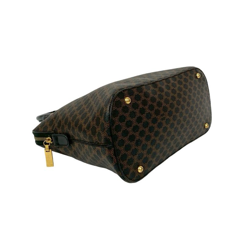 Celine Vintage Macadam Blason Logo Pattern Leather Handbag Mini — view 8