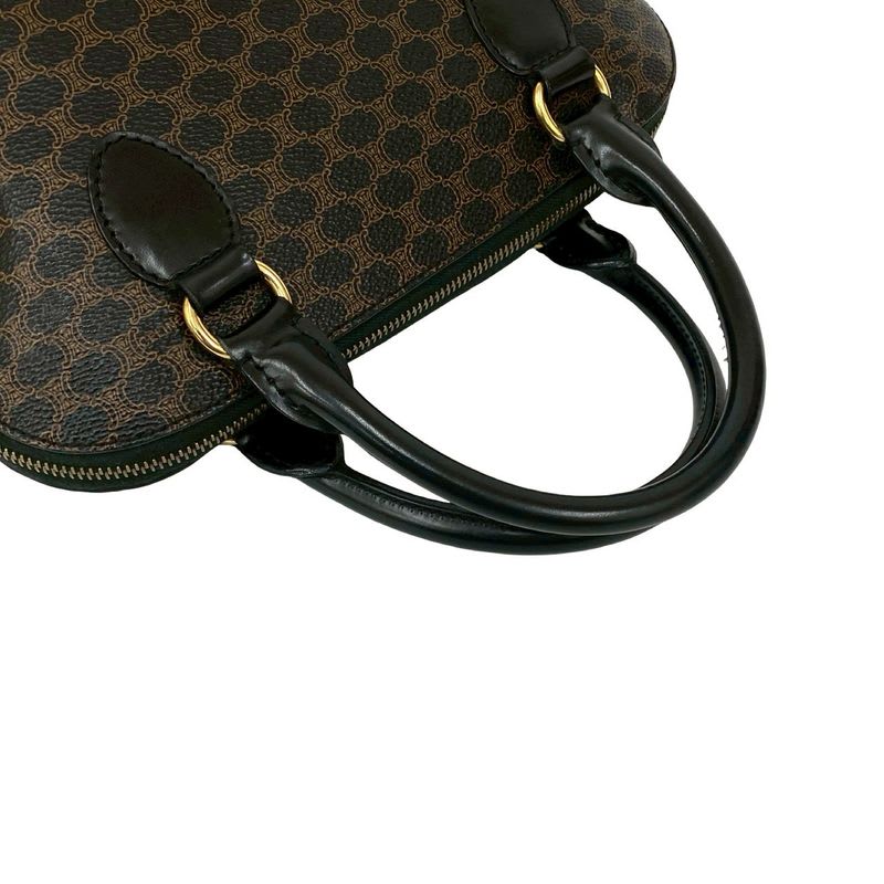 Celine Vintage Macadam Blason Logo Pattern Leather Handbag Mini — view 5