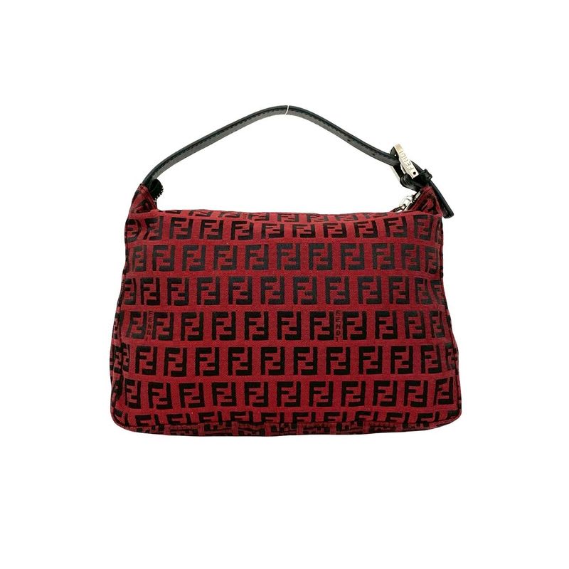 Fendi FF Logo Pattern Canvas Leather Handbag Mini Tote — view 4