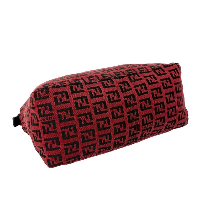Fendi FF Logo Pattern Canvas Leather Handbag Mini Tote — view 8