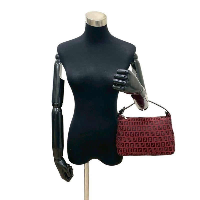Fendi FF Logo Pattern Canvas Leather Handbag Mini Tote — view 3