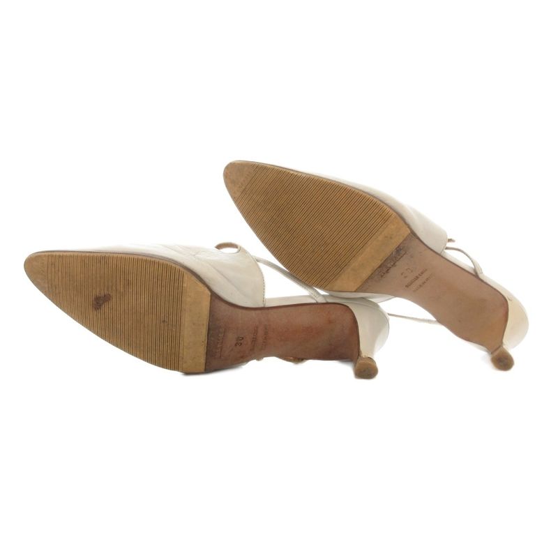 Hermes Mule 36 Sandals Shoes Strap High Heels White AE GY06 — view 6