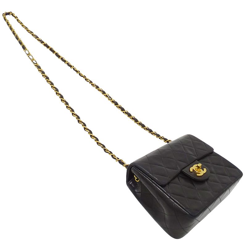 Chanel Bag Mini Quilted Shoulder Lambskin Black — view 5