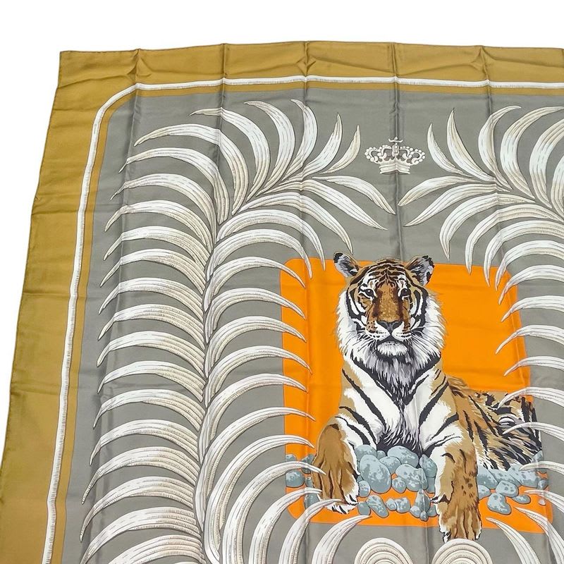 Hermes Scarf Silk Carre 140 Large Tiger Royal King — view 2