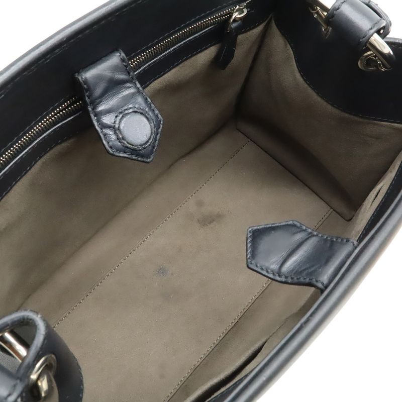 Fendi Runaway Small Shoulder Bag 2-Way Handbag Leather Black Silver Hardware — view 8