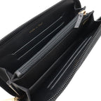 Chanel Coco Mark Round Zipper Wallet Caviar Leather Black Gold Hardware — view 5