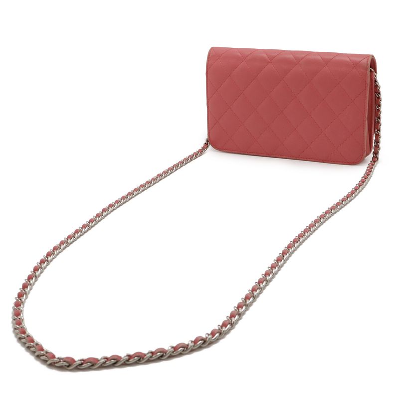 Chanel Simply CC Quilted Chain Wallet Shoulder Bag Pochette Leather — view 3