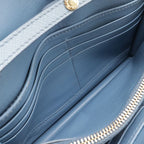 Prada Saffiano Shoulder Wallet Bag 2-Way Clutch Leather Light Blue — view 5