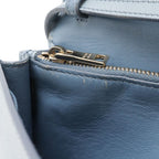 Prada Saffiano Shoulder Wallet Bag 2-Way Clutch Leather Light Blue — view 7