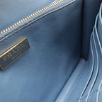 Prada Saffiano Shoulder Wallet Bag 2-Way Clutch Leather Light Blue — view 8