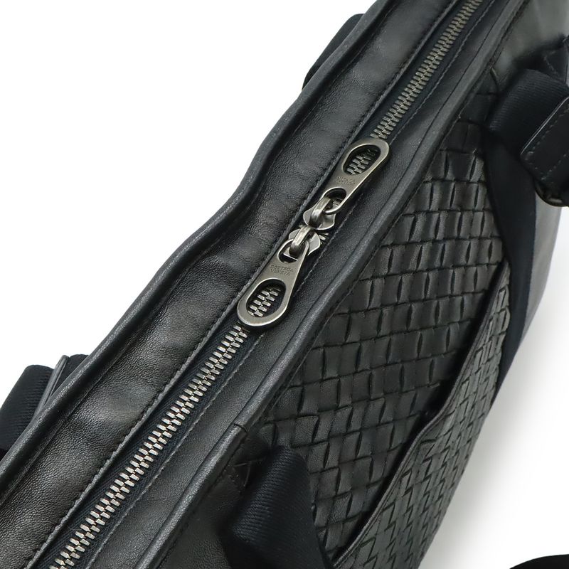 Bottega Veneta Intrecciato Business Bag Briefcase Shoulder Leather Dark