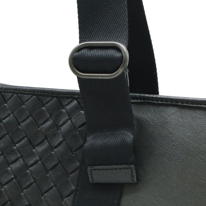 Bottega Veneta Intrecciato Business Bag Briefcase Shoulder Leather Dark