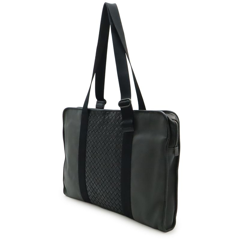 Bottega Veneta Intrecciato Business Bag Briefcase Shoulder Leather Dark