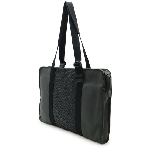 Bottega Veneta Intrecciato Business Bag Briefcase Shoulder Leather Dark