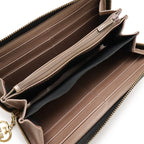 Gucci Lovely Round Zipper Long Wallet Shiny Leather Black Gold Hardware — view 5