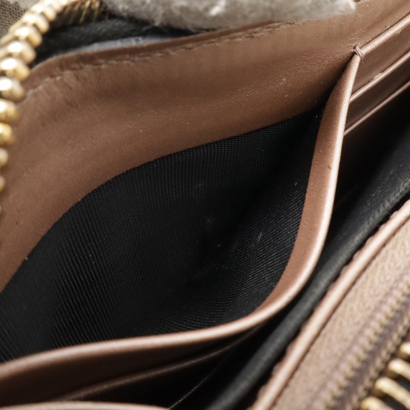 Gucci Lovely Round Zipper Long Wallet Shiny Leather Black Gold Hardware — view 8
