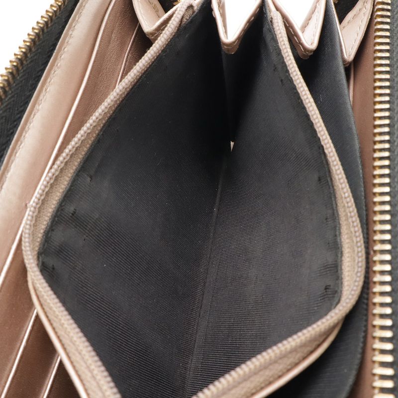 Gucci Lovely Round Zipper Long Wallet Shiny Leather Black Gold Hardware — view 7