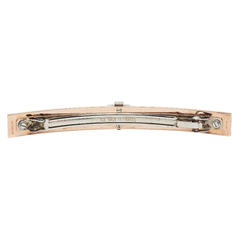 Hermes Irene Barrette Hair Accessory Gold Silver Black Plated Metal — view 2