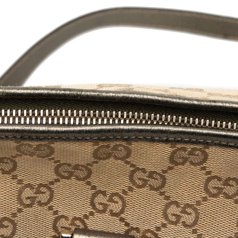 Gucci GG Canvas Abbey Crossbody Bag Beige Brown Leather — view 5