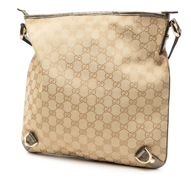 Gucci GG Canvas Abbey Crossbody Bag Beige Brown Leather — view 3