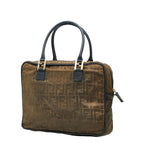 Fendi Zucca Shoulder Bag 2-Way Khaki Green Navy Nylon Leather — view 3