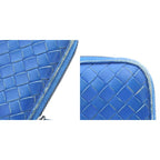 Bottega Veneta Long Wallet Leather Coin Purse Round Zipper Intrecciato Blue — view 9