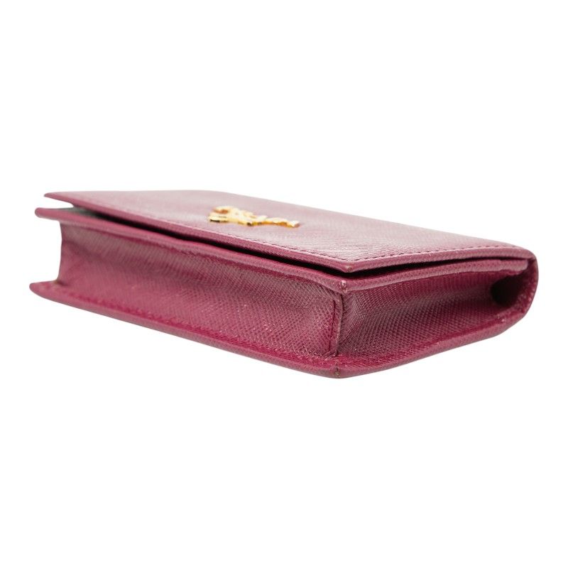 Prada Coin Case Pass Purple Saffiano Leather — view 4