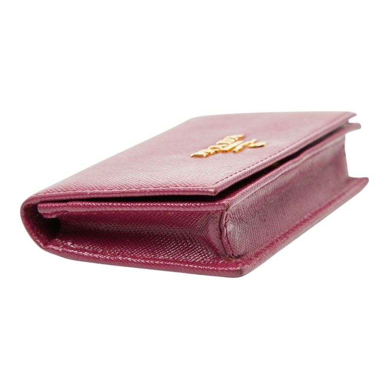Prada Coin Case Pass Purple Saffiano Leather — view 5