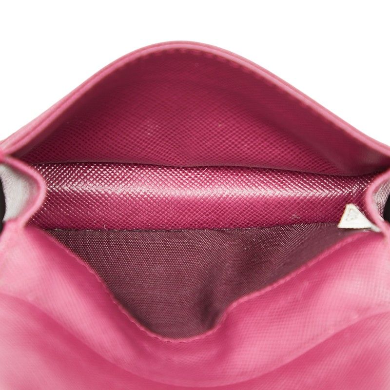 Prada Coin Case Pass Purple Saffiano Leather — view 7