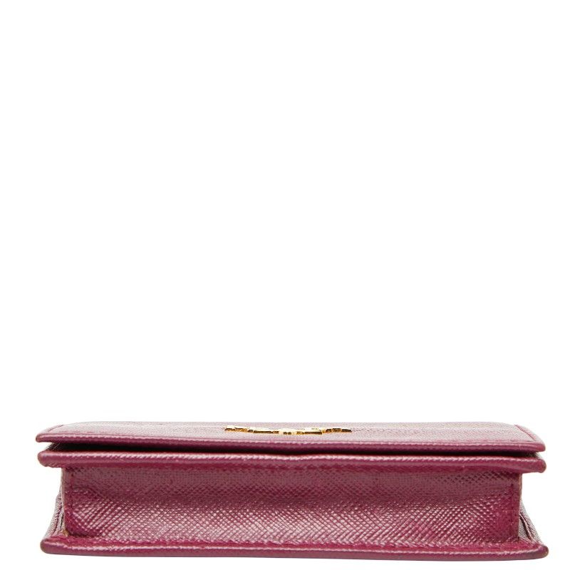 Prada Coin Case Pass Purple Saffiano Leather — view 3