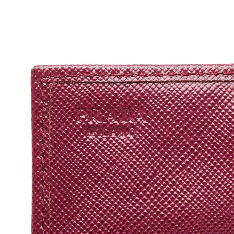 Prada Coin Case Pass Purple Saffiano Leather — view 8