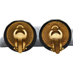Chanel Coco Mark Round Black Gold Plastic Plated — view 4