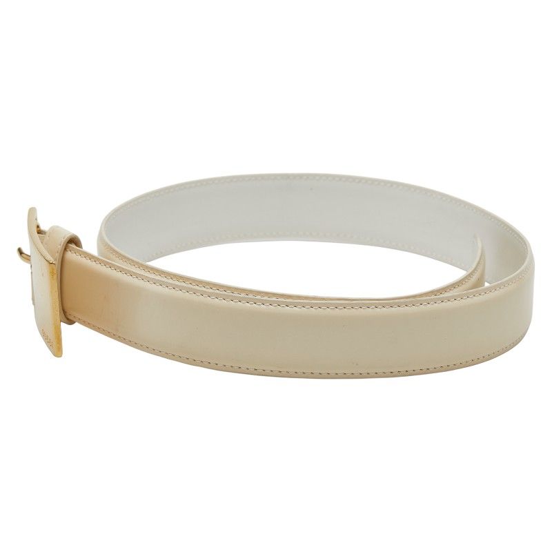 Gucci Belt Size 65 26 036 1406 1284 White Leather — view 3