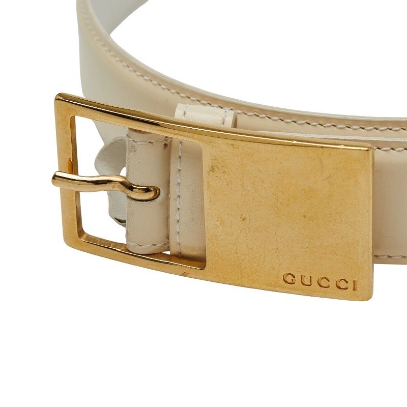Gucci Belt Size 65 26 036 1406 1284 White Leather — view 6