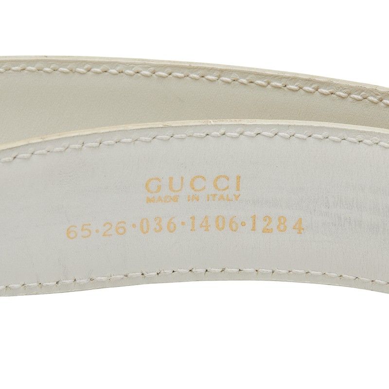 Gucci Belt Size 65 26 036 1406 1284 White Leather — view 7