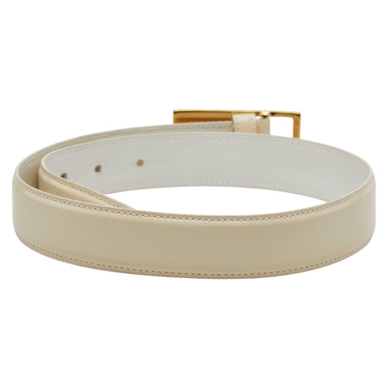 Gucci Belt Size 65 26 036 1406 1284 White Leather — view 4