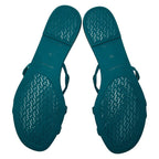 Hermes Rivage Chaine Dancre Sandals Flat Size 36 Green Rubber — view 5