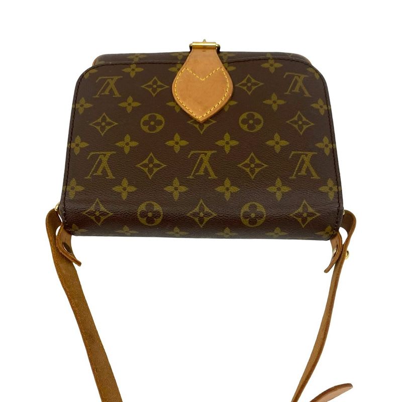 Louis Vuitton Vintage Cartesier Monogram Leather Shoulder Bag Pochette Brown