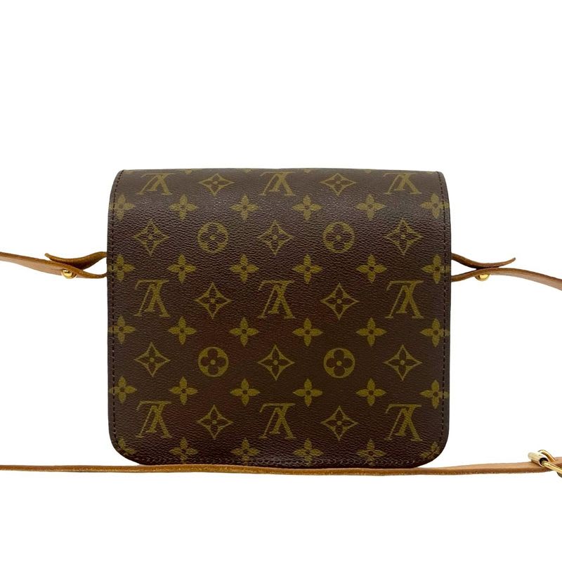 Louis Vuitton Vintage Cartesier Monogram Leather Shoulder Bag Pochette Brown