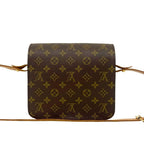 Louis Vuitton Vintage Cartesier Monogram Leather Shoulder Bag Pochette Brown