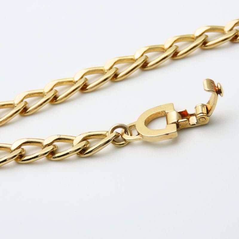 Christian Dior Necklace Long Chain Metal Gold GP Accessory Plated — view 8
