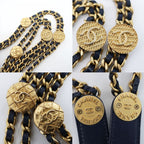 Chanel Shoulder Bag Mini Drawstring Navy Gold Hardware Caviar Leather — view 8