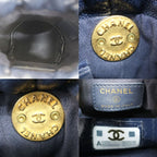 Chanel Shoulder Bag Mini Drawstring Navy Gold Hardware Caviar Leather — view 7