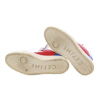 Celine Velcro Strap Mid High Cut Sneakers Shoes Logo 39 Silver Color BB — view 6